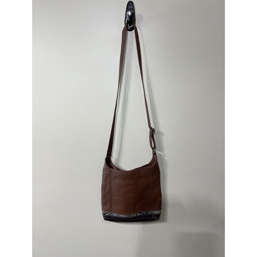 The Sak De Young Leather Hobo Shoulder Bag Purse Snake Reddish Brown